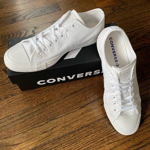White Monochrome Low Top Converse